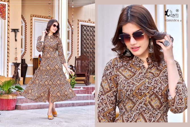 Veronica 2 By Kinti Long Printed Kurtis Catalog